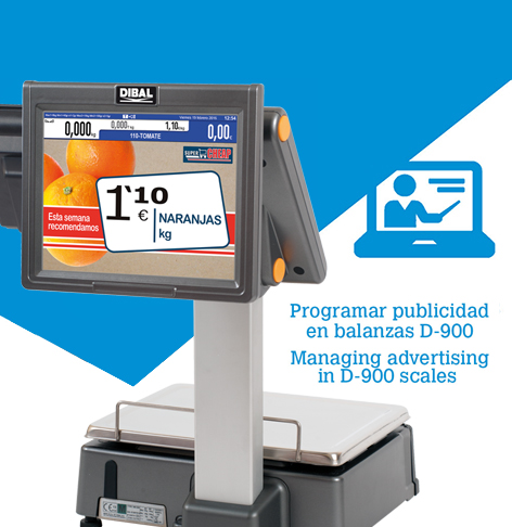 How to display advertising on the buyer screen of a Dibal D-900 scale