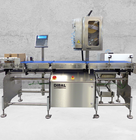 Automatic weighing and top + side labelling